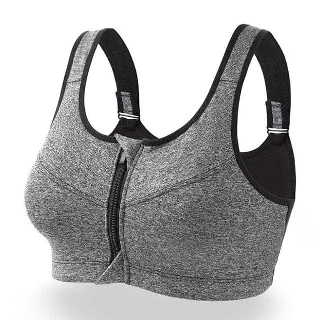Soutien-gorge de sport grande taille avec fermeture éclair et design innovant