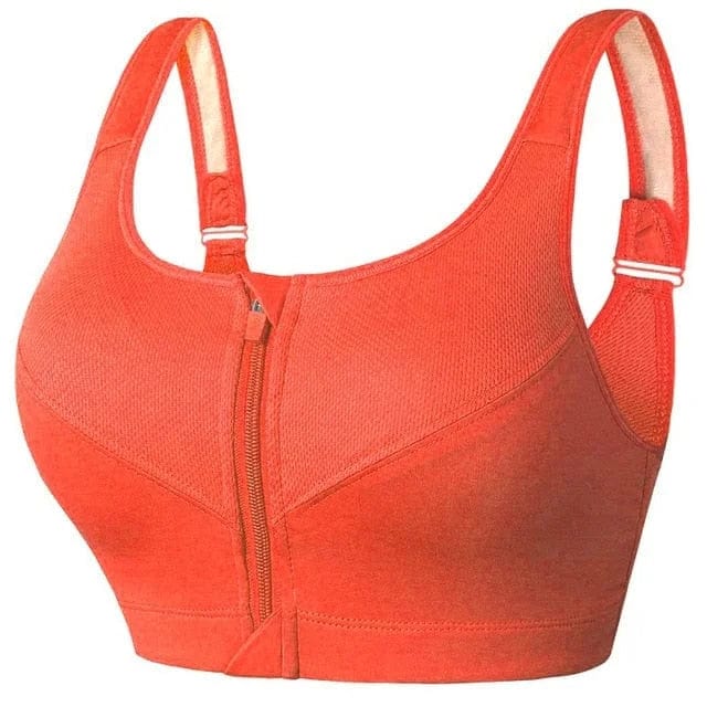 Soutien-gorge de sport grande taille avec fermeture éclair et design innovant