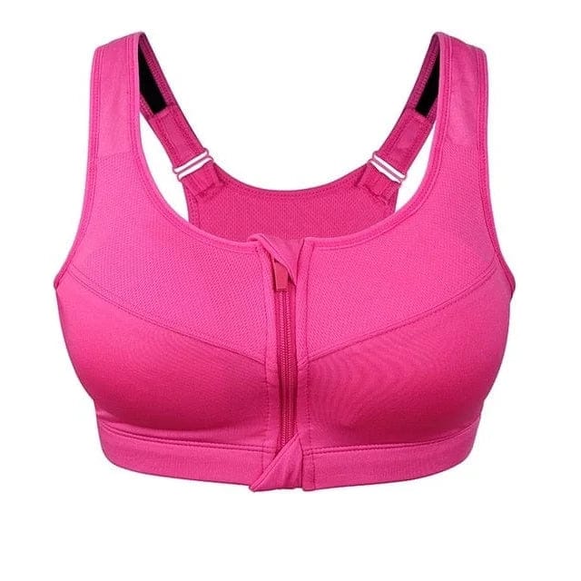 Soutien-gorge de sport grande taille avec fermeture éclair et design innovant