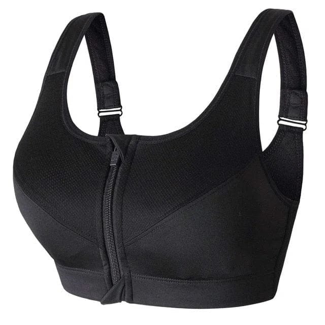 Soutien-gorge de sport grande taille avec fermeture éclair et design innovant