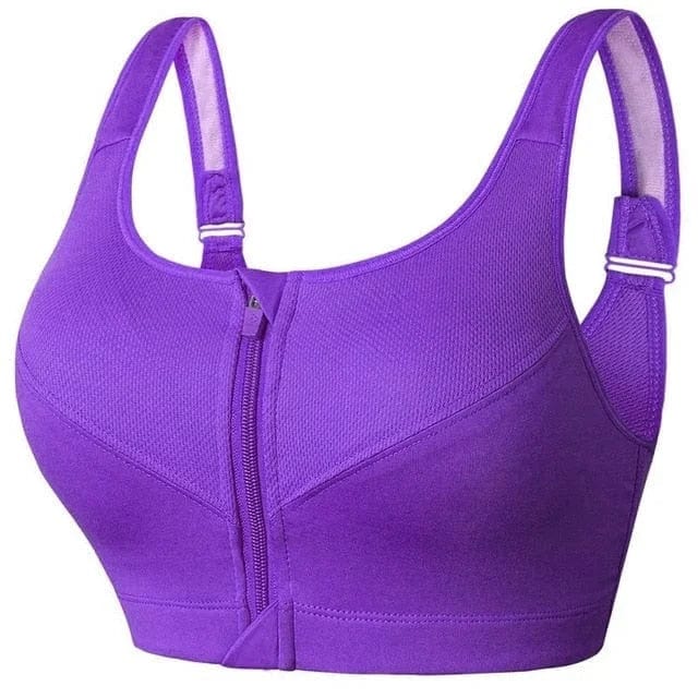 Soutien-gorge de sport grande taille avec fermeture éclair et design innovant