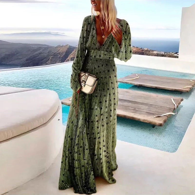 Chic Maxi Robe à Pois