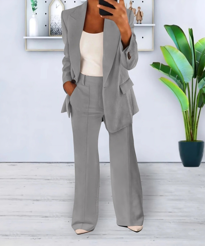 Ensemble Blazer et Pantalon Large à Deux Pièces
