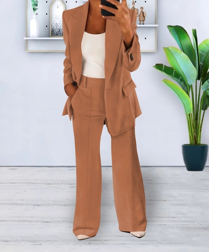 Ensemble Blazer et Pantalon Large à Deux Pièces