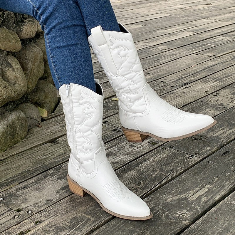 Chic Bottes Western en Métal